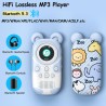 64gb lecteur mp3 enfants bleutooth 5.3 avec écouteurs haut-parleur prend en charge la radio fm, le réveil, l'enregistrement sur 