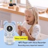 64gb lecteur mp3 enfants bleutooth 5.3 avec écouteurs haut-parleur prend en charge la radio fm, le réveil, l'enregistrement sur 