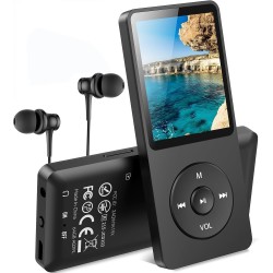 AGPTEK 64Go Lecteur MP3 Classique, Ultra-Longue Autonomie jusqu'à 70 Heures, Super Léger 30g, Lecture Musique sans Perte Hi-Fi, 