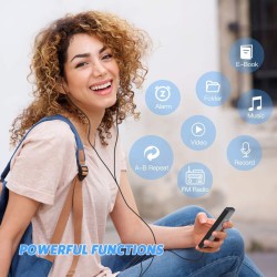 AGPTEK Mp3 Classique 16Go Ultra-Longue Autonomie Jusqu'à 70 Heures de Lecture Musique avec Ecran de 1.8 Pouces, Petit Lecteur MP