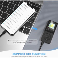 AGPTEK Mp3 Classique 16Go Ultra-Longue Autonomie Jusqu'à 70 Heures de Lecture Musique avec Ecran de 1.8 Pouces, Petit Lecteur MP