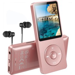 AGPTEK 64Go Lecteur MP3 Classique, Ultra-Longue Autonomie jusqu'à 70 Heures, Super Léger 30g, Lecture Musique sans Perte Hi-Fi, 
