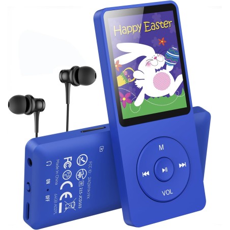 AGPTEK 64Go Lecteur MP3 Classique, Ultra-Longue Autonomie jusqu'à 70 Heures, Super Léger 30g, Lecture Musique sans Perte Hi-Fi, 
