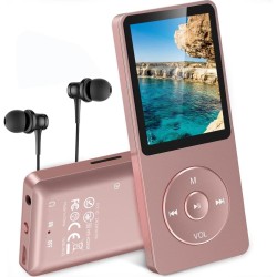 AGPTEK Lecteur MP3 16 Go sans Perte avec Écran 1,8", 70 Heures de Lecture, Lecteur de Musique Portable avec Écouteurs, Radio FM,