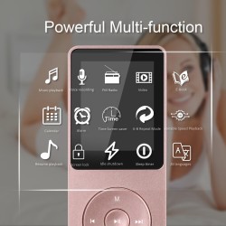 AGPTEK Lecteur MP3 16 Go sans Perte avec Écran 1,8", 70 Heures de Lecture, Lecteur de Musique Portable avec Écouteurs, Radio FM,