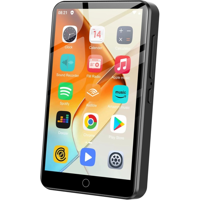 Lecteur mp3 zaqe 80 go avec bleutooth et wifi, lecteur mp4 avec écran tactile 4,0 pouces, lecteur mp3 android avec spotify, audi