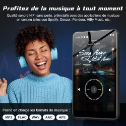 Lecteur mp3 160 go, écran tactile 4,02", lecteur mp3 bleutooth et wi-fi, lecteur mp4 android 13.0, lecteur de musique portable, 