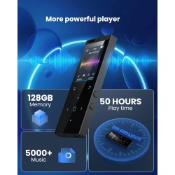 128go lecteur mp3, dodosoul mp3 bleutooth 5.2, boucle unique, radio fm, haut-parleur hd intégré, enregistreur vocal, mini design