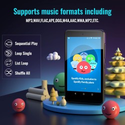 Lecteur MP3 pour Enfants avec Contrôles parentaux, Spotify Kids, Spotify, Audible, Amazon Music, Libby, Lecteur Musical MP4 avec