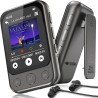 64gb lecteur mp3 bleutooth 5.3 avec clip & haut-parleur, lecteur de musique sport avec écran tactile et boutons, contrôle de vol