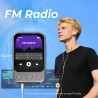 64gb lecteur mp3 bleutooth 5.3 avec clip & haut-parleur, lecteur de musique sport avec écran tactile et boutons, contrôle de vol