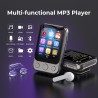 64gb lecteur mp3 bleutooth 5.3 avec clip & haut-parleur, lecteur de musique sport avec écran tactile et boutons, contrôle de vol