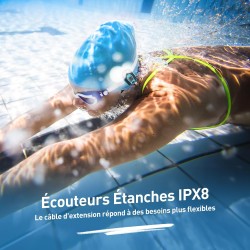 AGPTEK Mp3 Etanche IPX8 avec Clip Ecran Couleur, 8Go Lecteur avec Radio FM HiFi Lossless Baladeur Mp3 pour Natation (Piscine) et