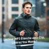 AGPTEK Mp3 Etanche IPX8 avec Clip Ecran Couleur, 8Go Lecteur avec Radio FM HiFi Lossless Baladeur Mp3 pour Natation (Piscine) et