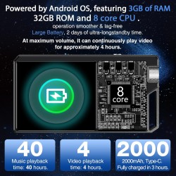 Lecteurs MP3 et MP4 de 96 Go, écran Tactile HD à Couleurs Complètes de 4 Pouces, MP4 avec WLAN, Lecteur MP3 Spotify Go de RAM et