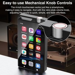 Lecteurs MP3 et MP4 de 96 Go, écran Tactile HD à Couleurs Complètes de 4 Pouces, MP4 avec WLAN, Lecteur MP3 Spotify Go de RAM et