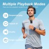 Lecteur mp3 128 go, clip mp3 avec bleutooth 5.3, lecteur de musique portable avec radio fm, enregistreur vocal, podomètre, desig