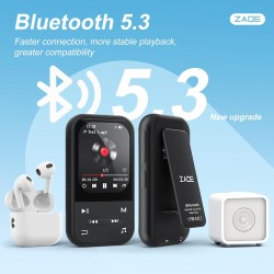 Lecteur mp3 128 go, clip mp3 avec bleutooth 5.3, lecteur de musique portable avec radio fm, enregistreur vocal, podomètre, desig