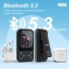 Lecteur mp3 128 go, clip mp3 avec bleutooth 5.3, lecteur de musique portable avec radio fm, enregistreur vocal, podomètre, desig