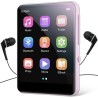 64go lecteur mp3 bleutooth 5.0 avec 2.4" tactile baladeur lecteur musical son hifi avec bouton de volume/enregistrement vocal/ra