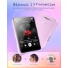 64go lecteur mp3 bleutooth 5.0 avec 2.4" tactile baladeur lecteur musical son hifi avec bouton de volume/enregistrement vocal/ra