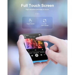 64go lecteur mp3 bleutooth 5.0, 2.4" ecran tactile complet, haut-parleur intégré, qualité sonore hifi, e-book, réveil, radio fm,