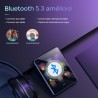 64go lecteur mp3 avec bleutooth 5.3, lecteur audio sans perte hifi avec haut-parleur, 2.4 in ecran tactile complet, radio fm, li