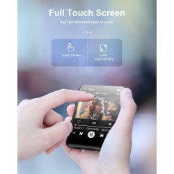 Lecteur mp3 64 go bleutooth 5.3, lecteur de musique hifi sans perte avec haut-parleur, enregistreur vocal, radio fm, corps mp3 e