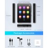 Lecteur mp3 64 go bleutooth 5.3, lecteur de musique hifi sans perte avec haut-parleur, enregistreur vocal, radio fm, corps mp3 e