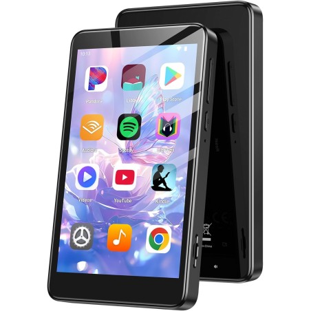 Agptek 96go mp4 bleutooth wifi android 14, lecteur musique spotify 3g ram fluide et écran tactile ips 4'', baladeur mp3 haut-par