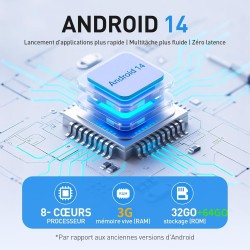 Agptek 96go mp4 bleutooth wifi android 14, lecteur musique spotify 3g ram fluide et écran tactile ips 4'', baladeur mp3 haut-par