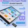 Agptek 96go mp4 bleutooth wifi, android 14 lecteur musique spotify 3g ram fluide écran 4'' hd 1080p, baladeur mp3 avec haut-parl