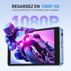 Agptek 96go mp4 bleutooth wifi, android 14 lecteur musique spotify 3g ram fluide écran 4'' hd 1080p, baladeur mp3 avec haut-parl