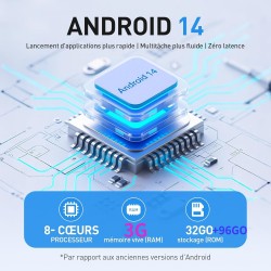 Agptek 96go mp4 bleutooth wifi, android 14 lecteur musique spotify 3g ram fluide écran 4'' hd 1080p, baladeur mp3 avec haut-parl