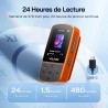Wolfang lecteurs mp3 64 go avec bleutooth 5.2, clip sport, taille mini, poids 28,3 g, radio fm hif, enregistreur vocal, écouteur