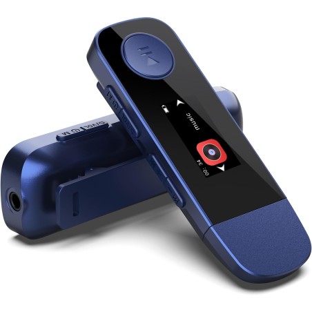 Agptek lecteur mp3 usb portable 64 go avec bleutooth, type c et usb avec clip, avec radio fm enregistrement， prise en charge de 