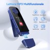 Agptek lecteur mp3 usb portable 64 go avec bleutooth, type c et usb avec clip, avec radio fm enregistrement， prise en charge de 