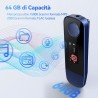 Agptek lecteur mp3 usb portable 64 go avec bleutooth, type c et usb avec clip, avec radio fm enregistrement， prise en charge de 