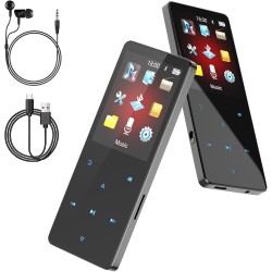 64 go lecteur mp3 bleutooth 5.3 portable music lecteurs mp3 et mp4 baladeur mp3 enfant avec écouteurs la radio fm, les images, l