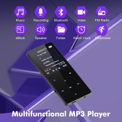 64 go lecteur mp3 bleutooth 5.3 portable music lecteurs mp3 et mp4 baladeur mp3 enfant avec écouteurs la radio fm, les images, l