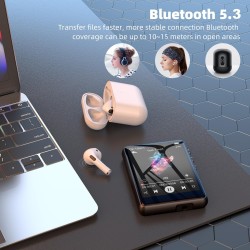 64go lecteur mp3 bleutooth 5.3, 2,4" tactile portable mp3 lecteur musique, hifi baladeur mp3 avec hautparleur vidéo/enregistreme