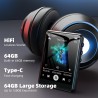 64go lecteur mp3 bleutooth 5.3, 2,4" tactile portable mp3 lecteur musique, hifi baladeur mp3 avec hautparleur vidéo/enregistreme