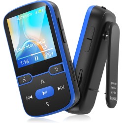 64 go lecteur mp3 bleutooth 5.3 clip lecteur enfant musique portable baladeur avec radio fm, podometre,enregistreur vocal, lectu