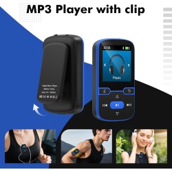 64 go lecteur mp3 bleutooth 5.3 clip lecteur enfant musique portable baladeur avec radio fm, podometre,enregistreur vocal, lectu