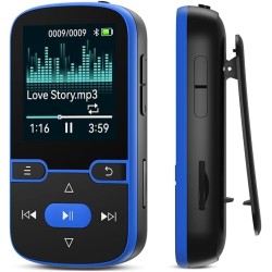 64 go lecteur mp3 bleutooth 5.3 clip lecteur enfant musique portable baladeur avec radio fm, podometre,enregistreur vocal, lectu