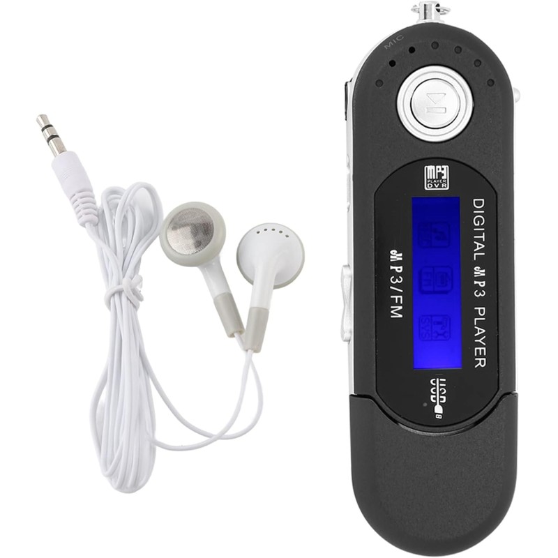 Lecteur MP3 Numérique, Lecteur MP3 USB De Musique Portable avec Support D'écran LCD Carte Micro SD/mémoire 32 Go Radio FM Enregi