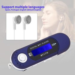 Lecteur MP3 Numérique, Lecteur MP3 USB De Musique Portable avec Support D'écran LCD Carte Micro SD/mémoire 32 Go Radio FM Enregi