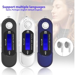 Lecteur MP3 Numérique, Lecteur MP3 USB De Musique Portable avec Support D'écran LCD Carte Micro SD/mémoire 32 Go Radio FM Enregi
