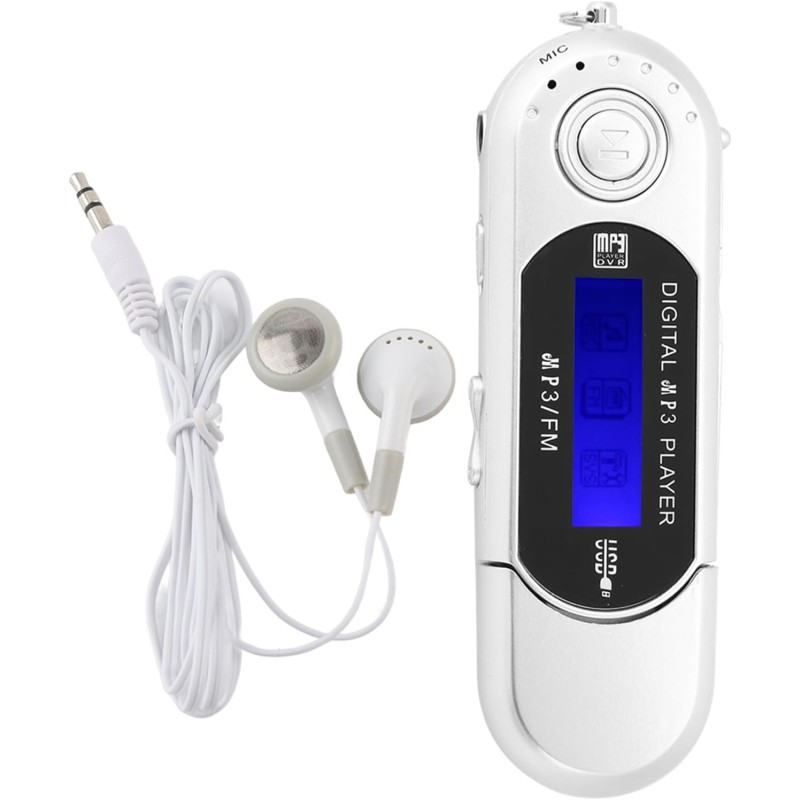 Lecteur MP3 Numérique, Lecteur MP3 USB De Musique Portable avec Support D'écran LCD Carte Micro SD/mémoire 32 Go Radio FM Enregi