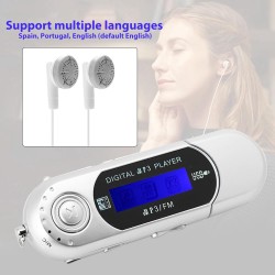 Lecteur MP3 Numérique, Lecteur MP3 USB De Musique Portable avec Support D'écran LCD Carte Micro SD/mémoire 32 Go Radio FM Enregi